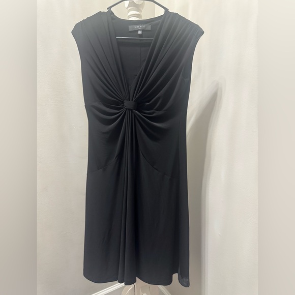 Nine West Black Knot Front Sleeveless Midi Dress Size 8 - Picture 1 of 6